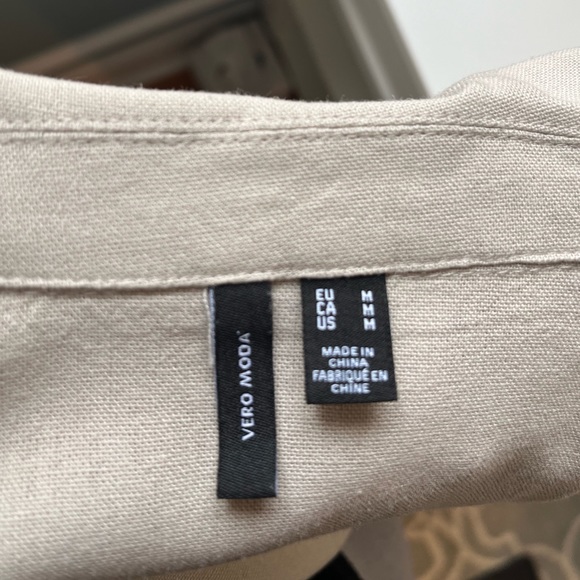 Vero Moda - Oatmeal Light Beige Cream Linen Open Front Blazer - New & Never worn - Picture 4 of 7